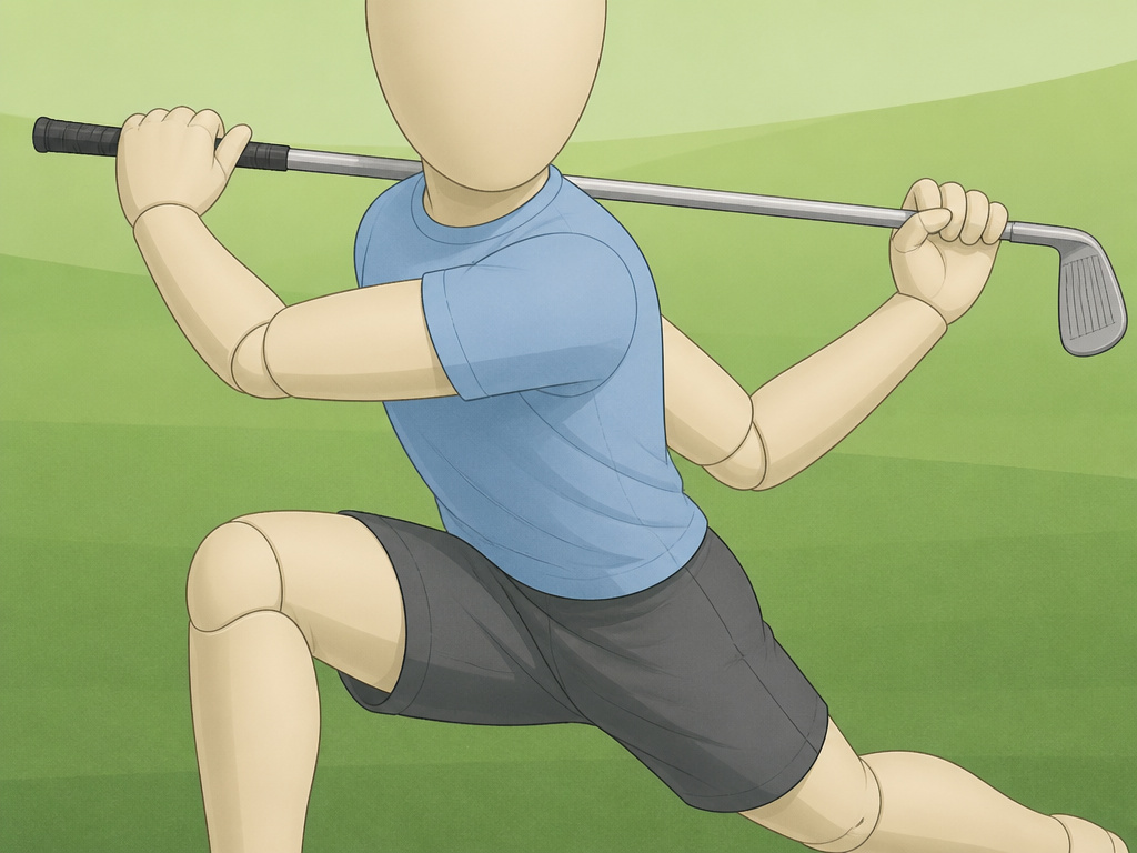Golf mobility exercise for hip and torso rotation during a lunge.