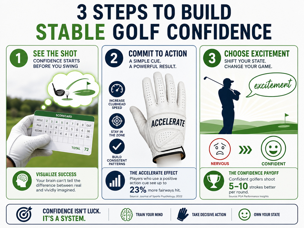 Three daily mental drills for building lasting confidence in golf.