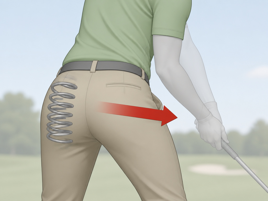 Correct downswing sequence initiation with lateral hip shift for golfers