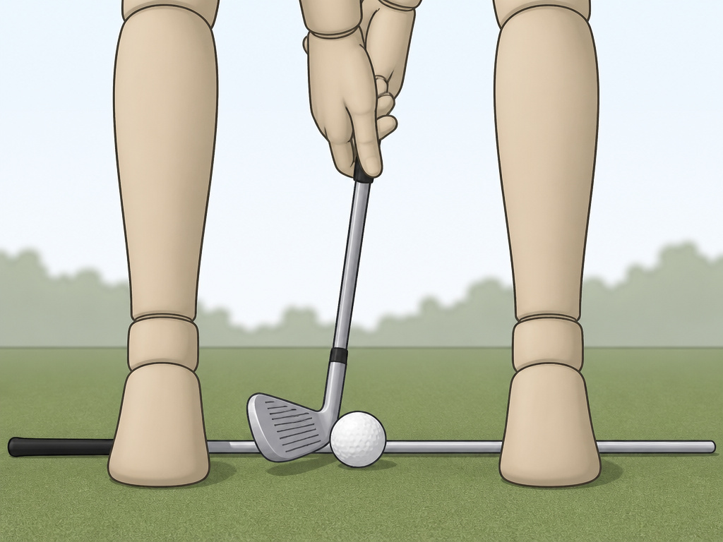 Correct centered ball position and forward hands to stop hitting thin golf shots