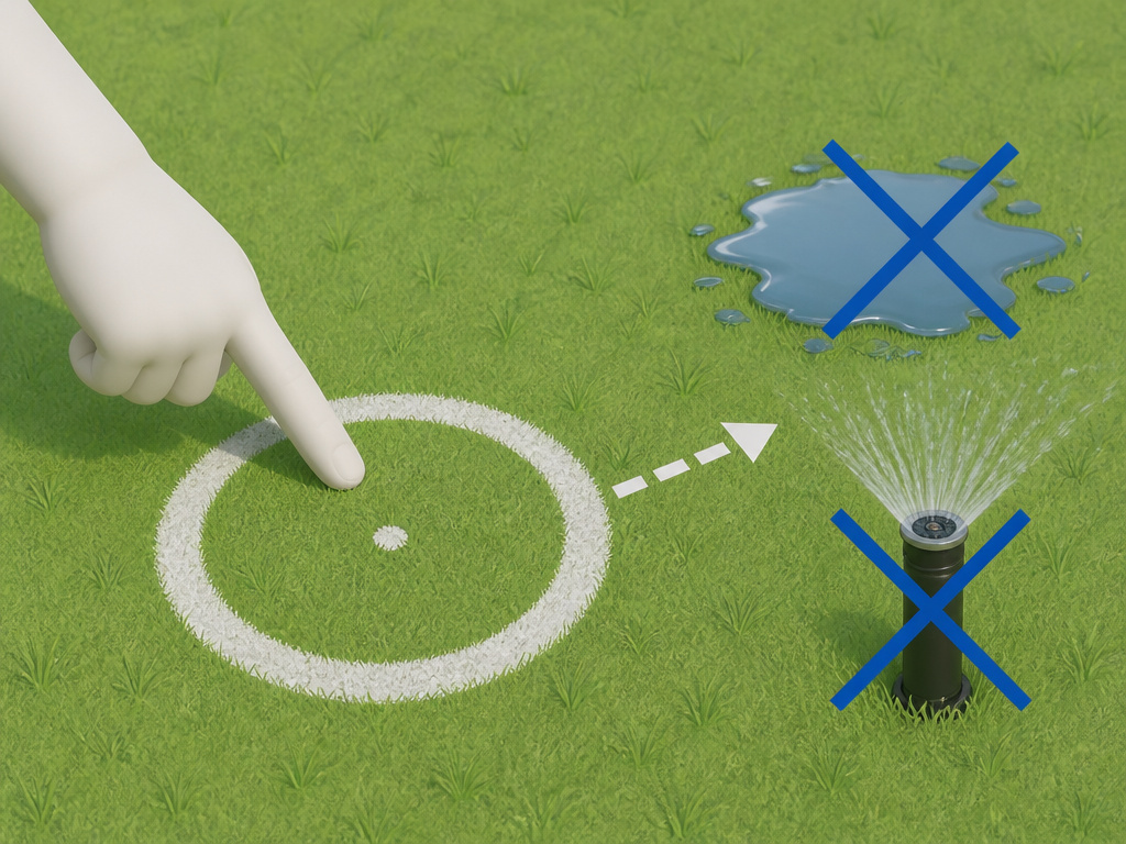 Diagram comparing Ground Under Repair markings to casual water and obstructions.