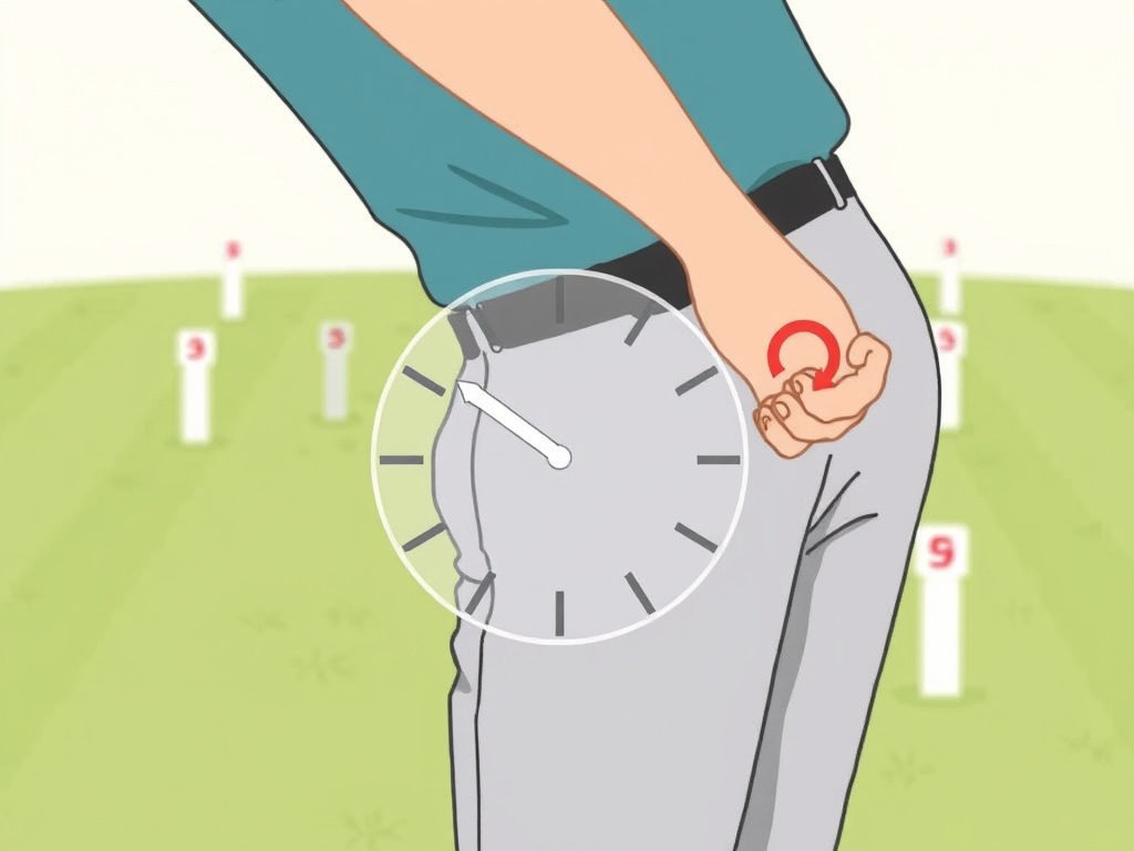 Golf clock system diagram showing 9 o'clock backswing position for wedge distances