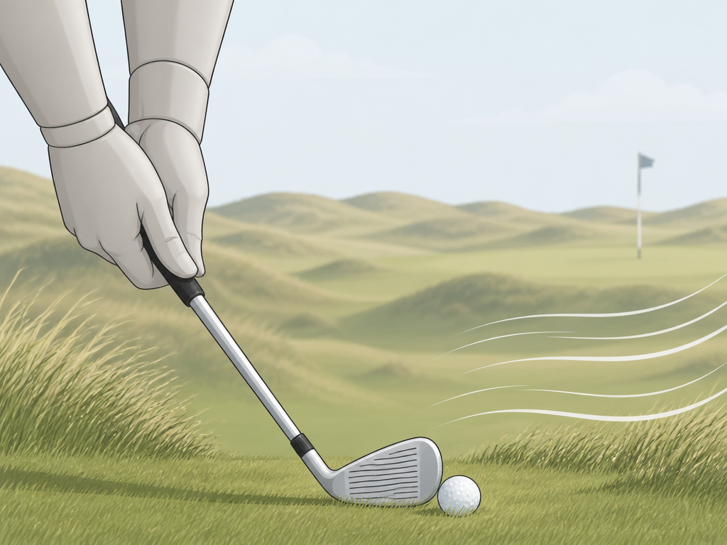 Punch shot technique on iconic Scottish links course with wind