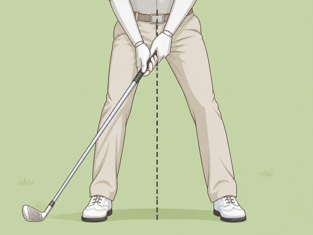Analyzing golf swing weight shift with a vertical line from the belt buckle