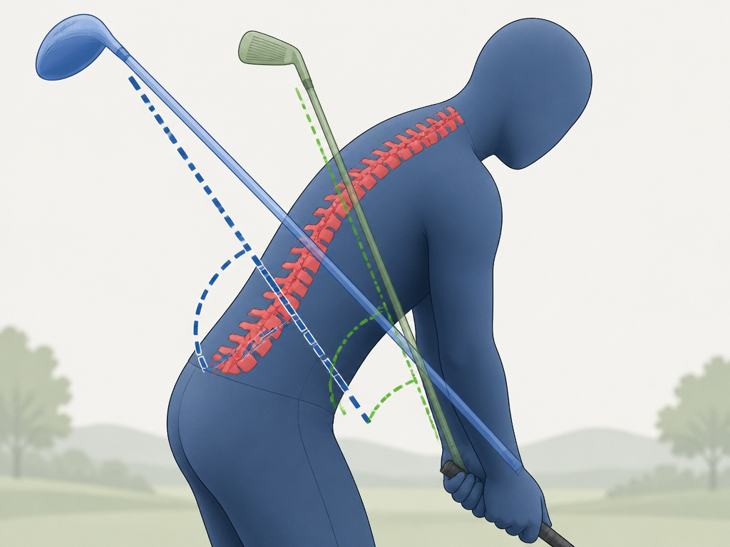 How driver versus iron changes a golfer's spinal angle and posture setup