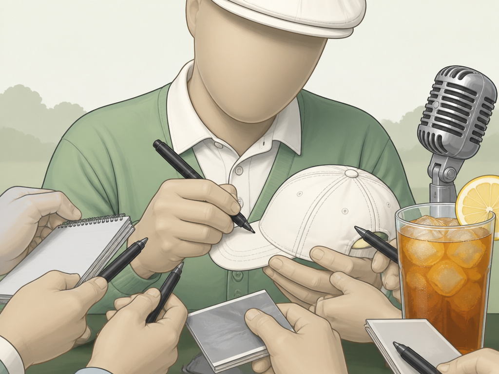 Arnold Palmer's legacy signing autographs with fans and iconic drink.