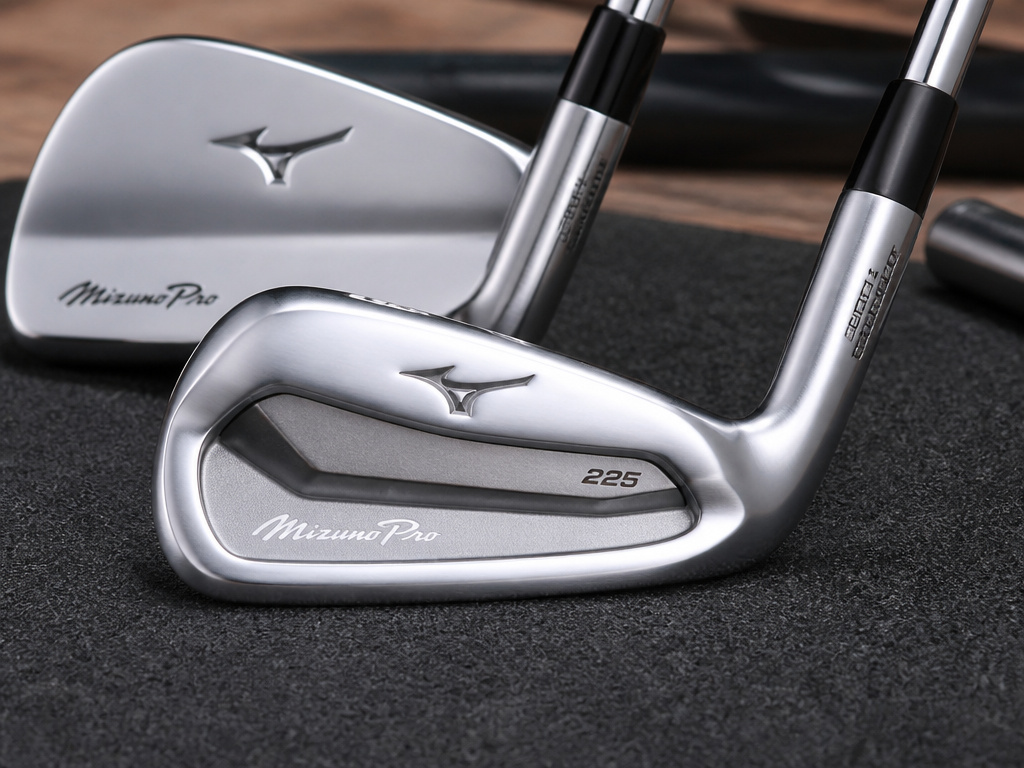 Close-up comparison of a players cavity back iron and a blade iron design.