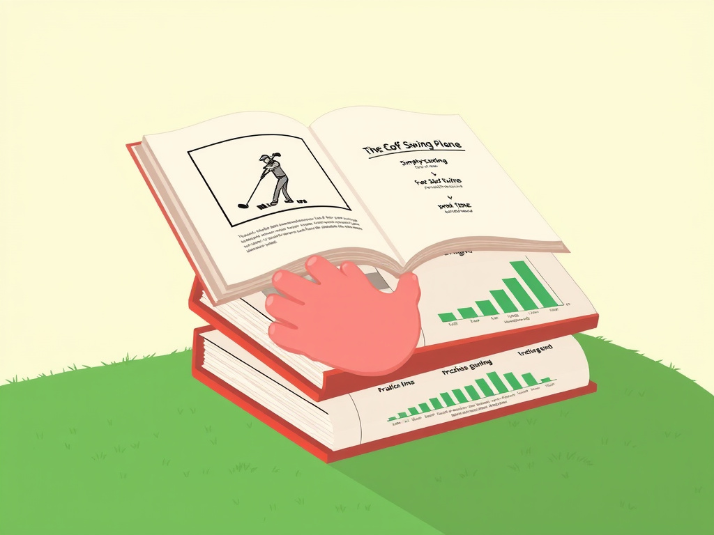 Three essential golf books stacked on the green for swing, mind, and strategy.