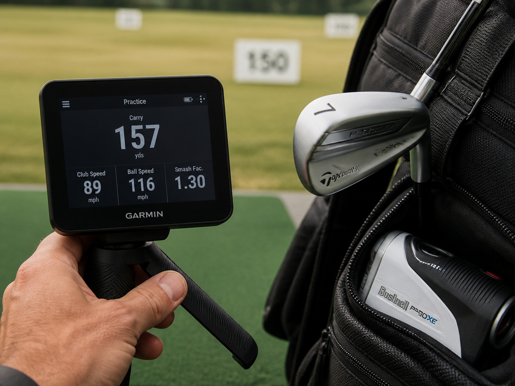 Launch monitor and rangefinder tools for determining precise golf club yardages
