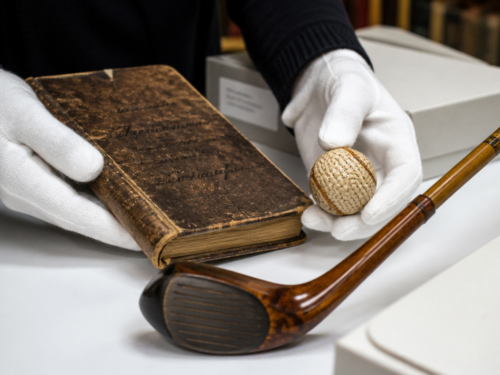 Archivist preserving historic golf artifacts at the USGA Golf Museum and Library.