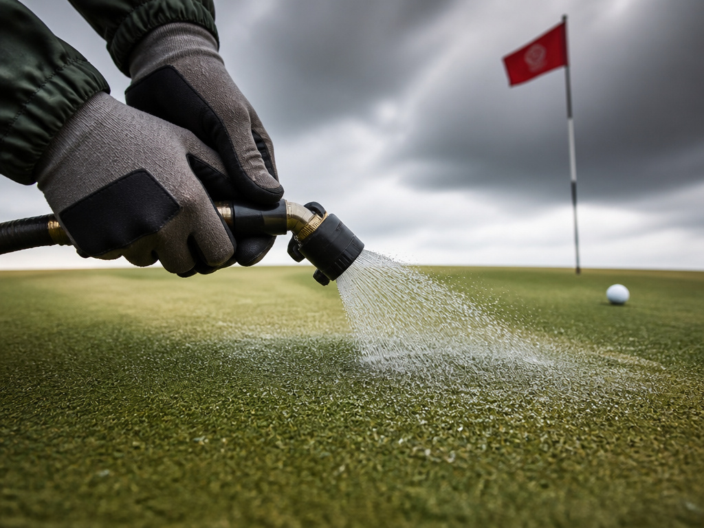 USGA syringing protocol on a dry, windy green at the US Open.