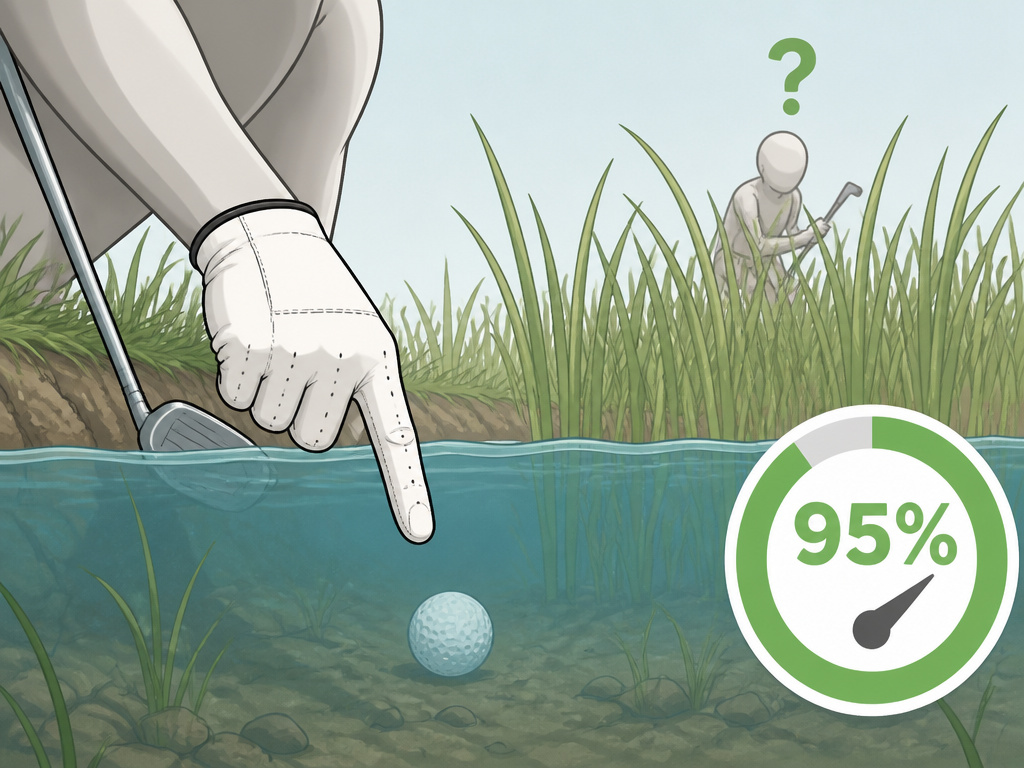 Golfer determining virtual certainty for a lost ball in a water hazard rule