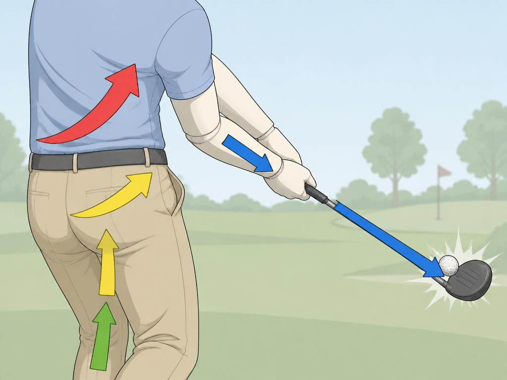 Kinetic chain sequence for golf swing speed by handicap diagram.