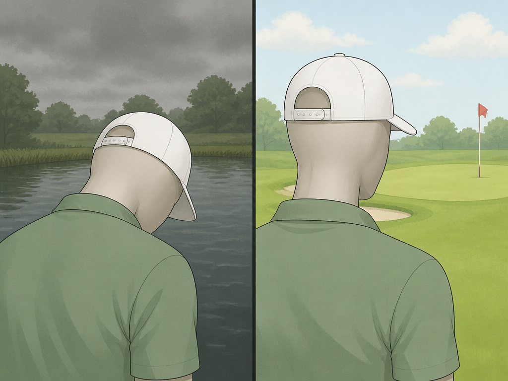 Golfer's slumped versus confident posture affecting mental game in golf